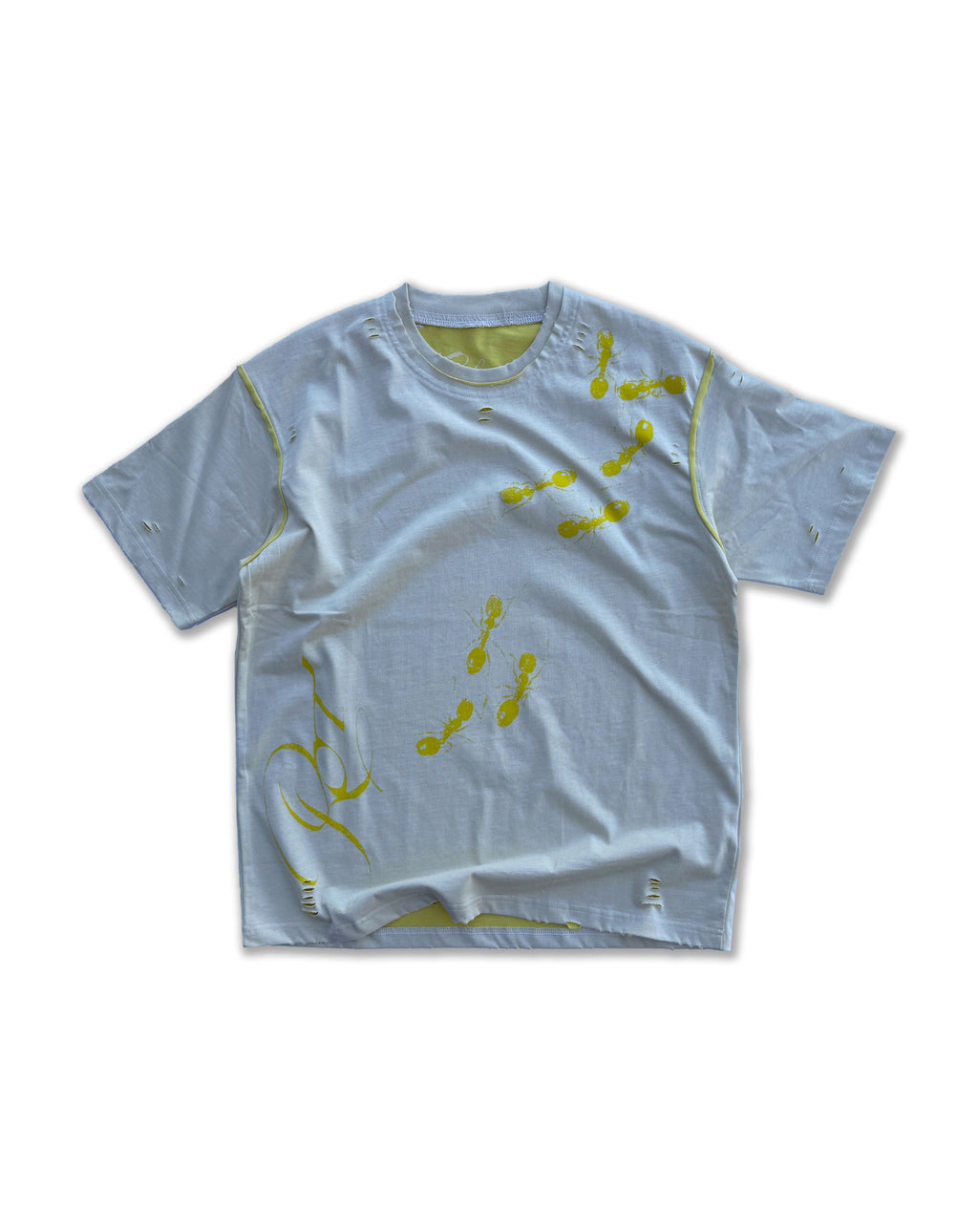 'ROT/WEEP' reversible t-shirt - YELLOW