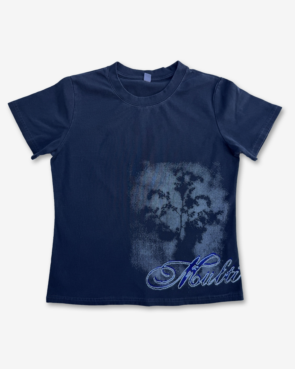 FLOWER BURST - black loose baby tee