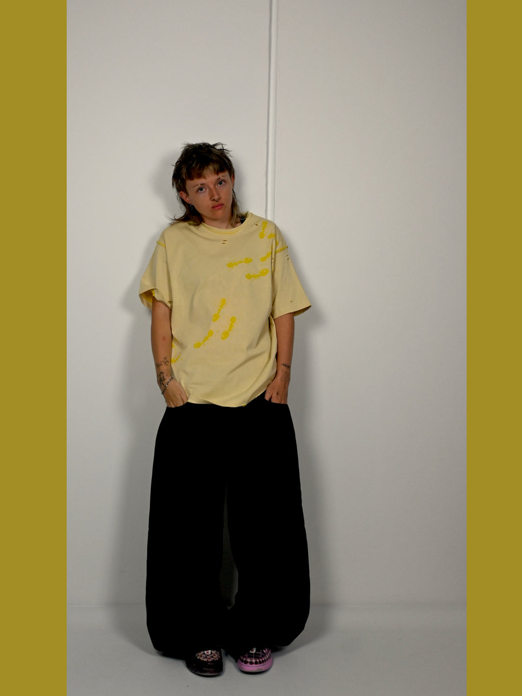 'ROT/WEEP' reversible t-shirt - YELLOW