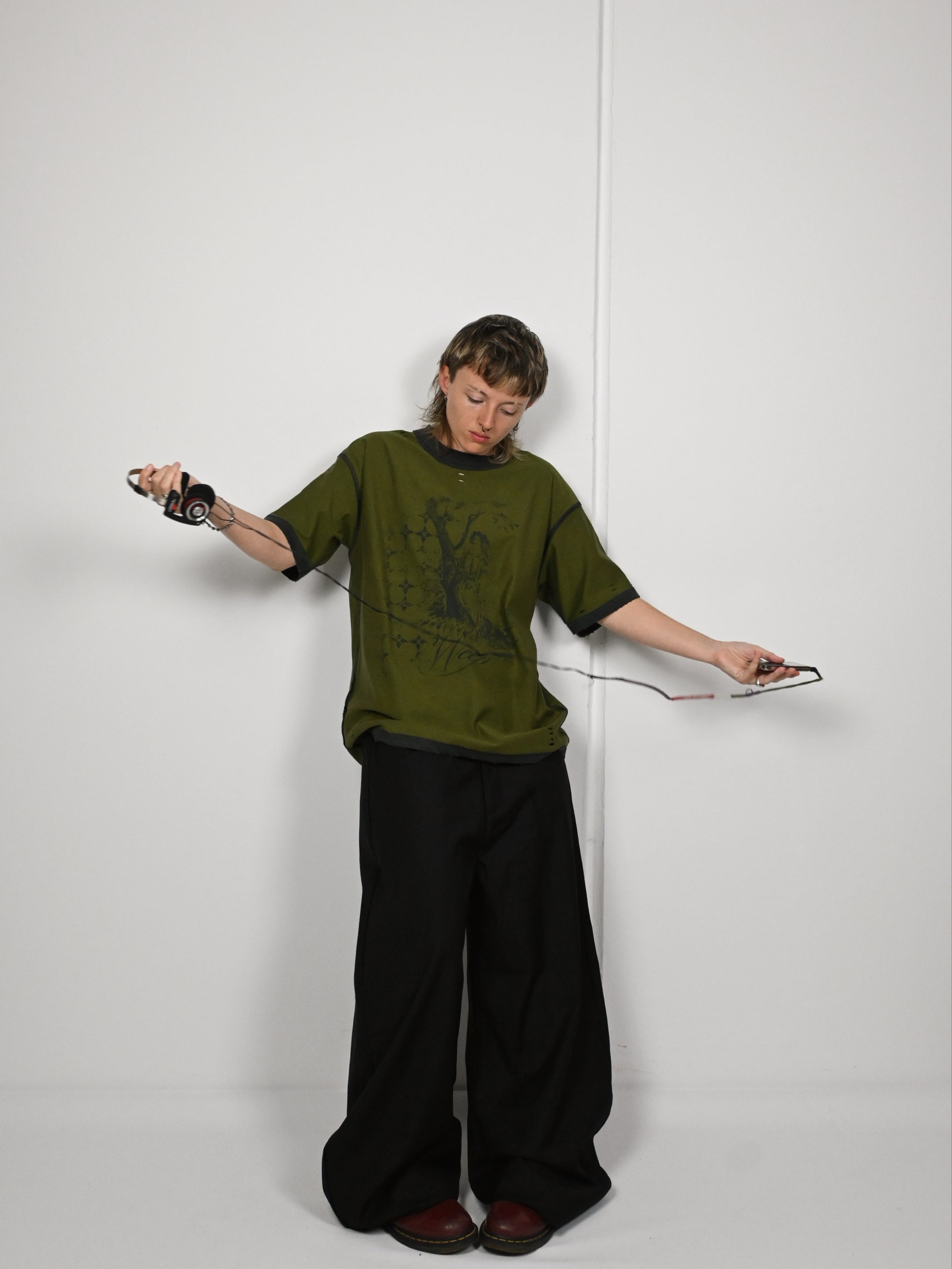 'ROT/WEEP' reversible t-shirt - GREEN