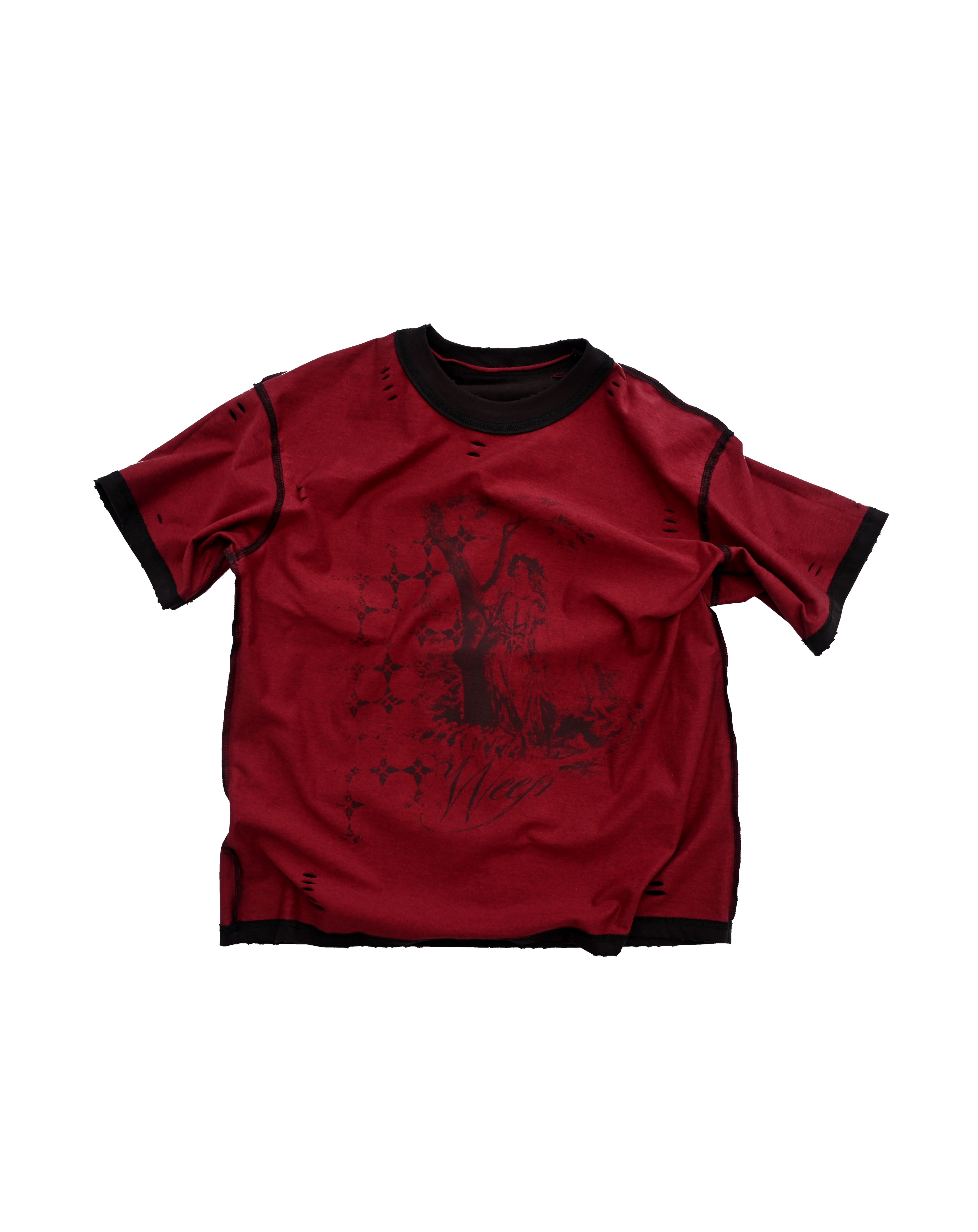 'ROT/WEEP' reversible t-shirt - RED