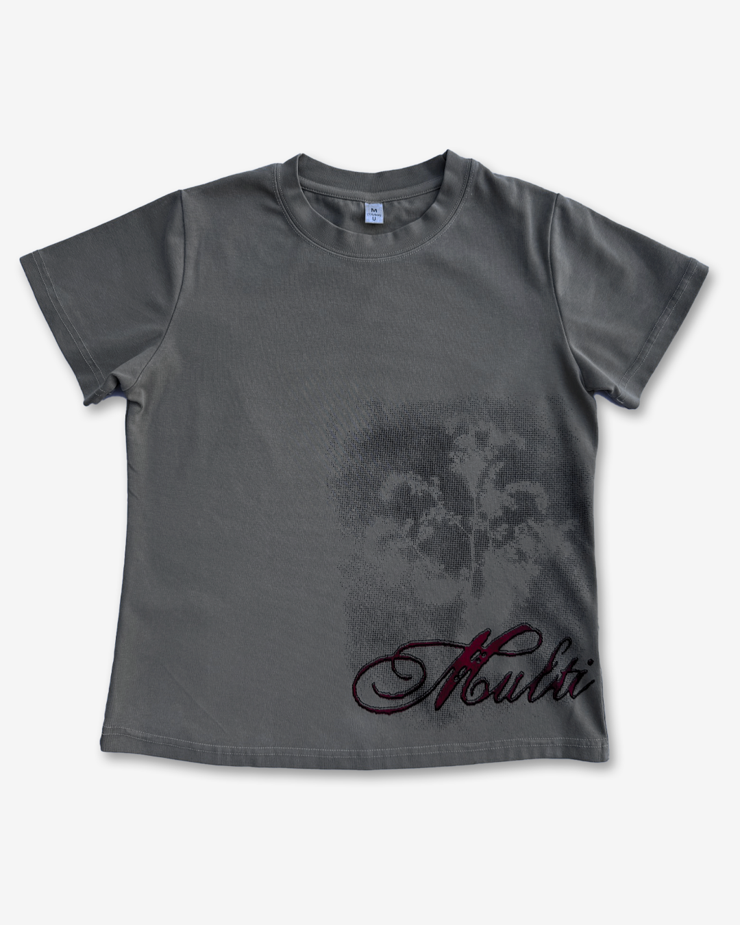 FLOWER BURST - khaki loose baby tee