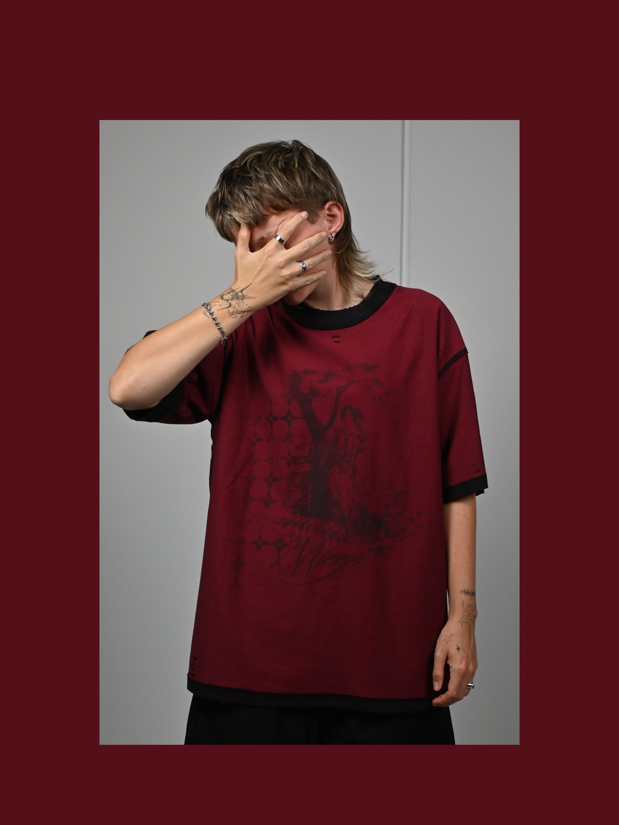 'ROT/WEEP' reversible t-shirt - RED