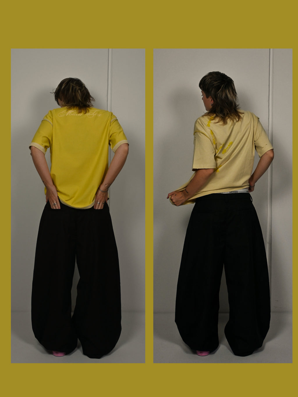 'ROT/WEEP' reversible t-shirt - YELLOW