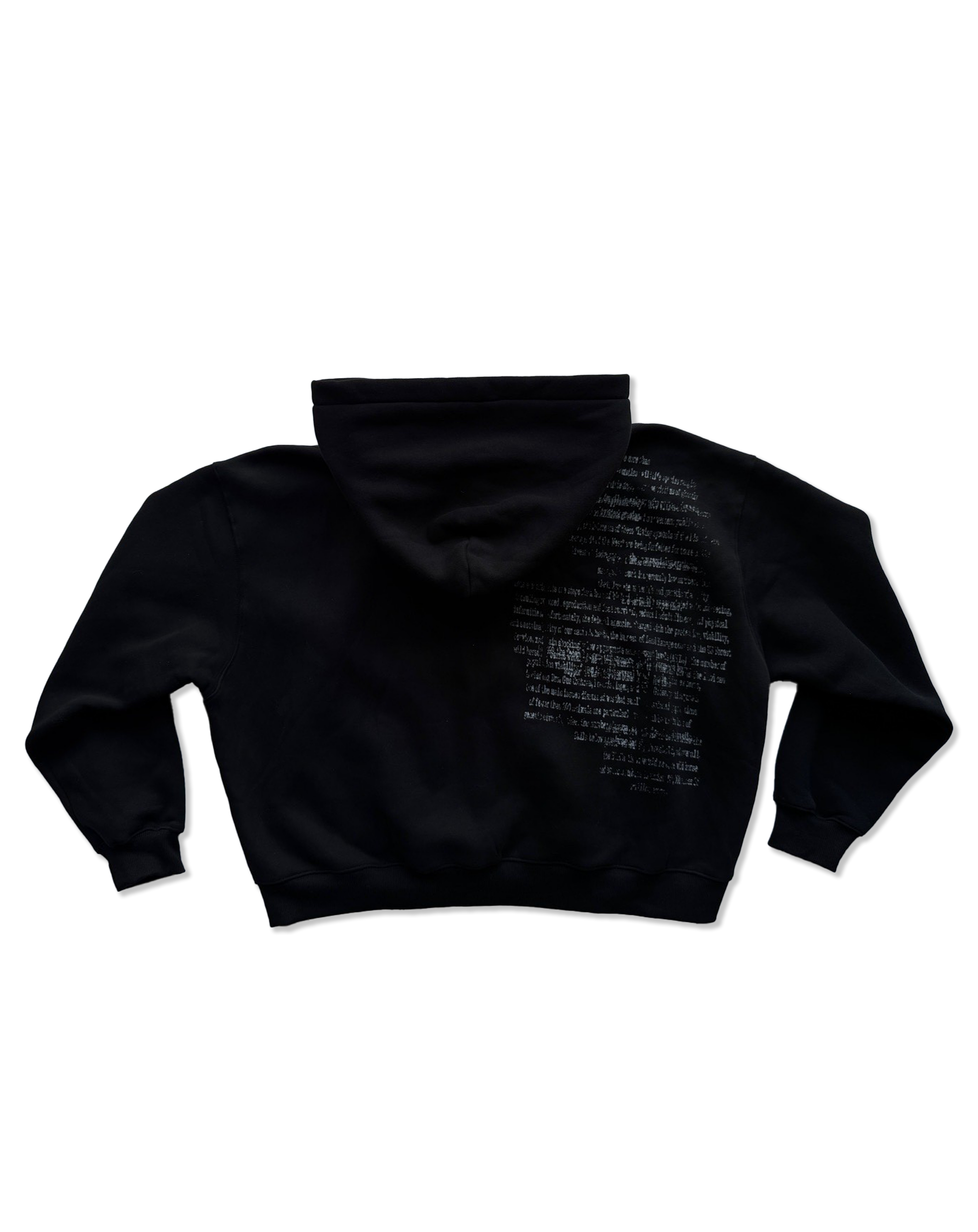 'SPOILT SCRIPT' fleece zip up black