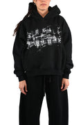 'ROUGH LOVE' fleece hoodie black