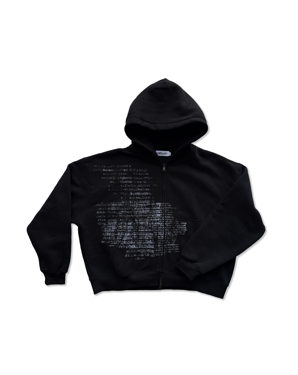 'SPOILT SCRIPT' fleece zip up black