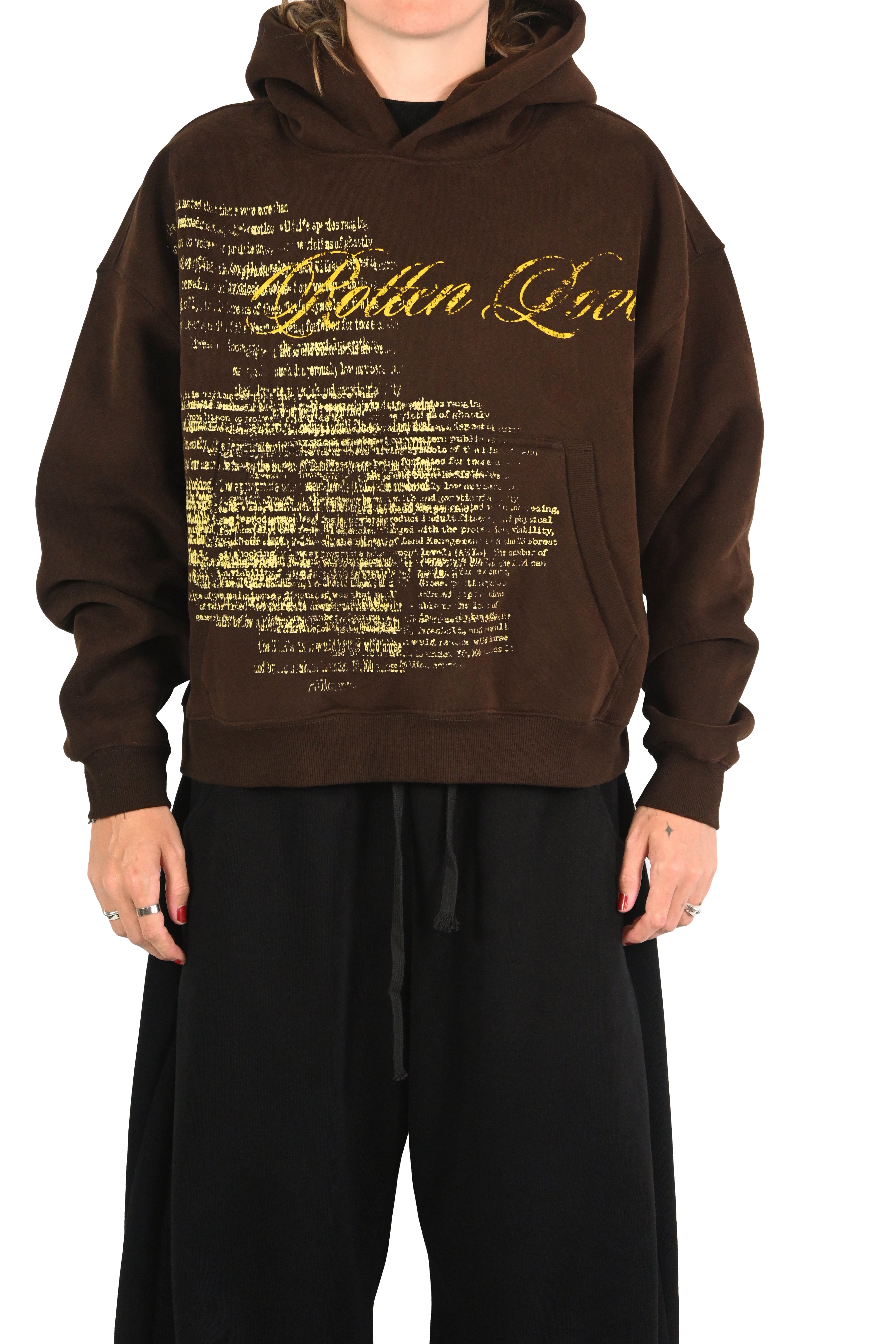 'TAINTED LOVE' fleece hoodie brown