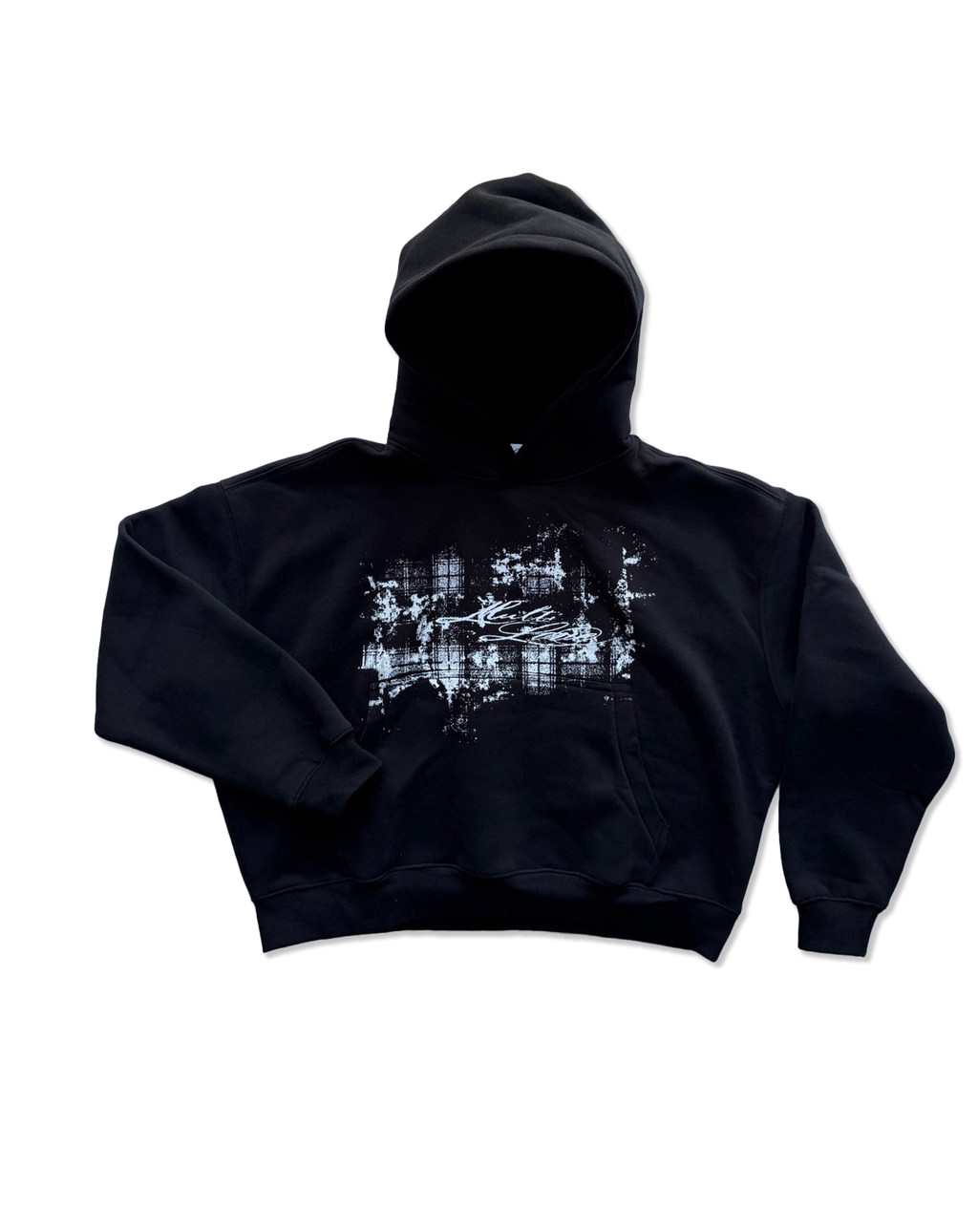 'ROUGH LOVE' fleece hoodie black