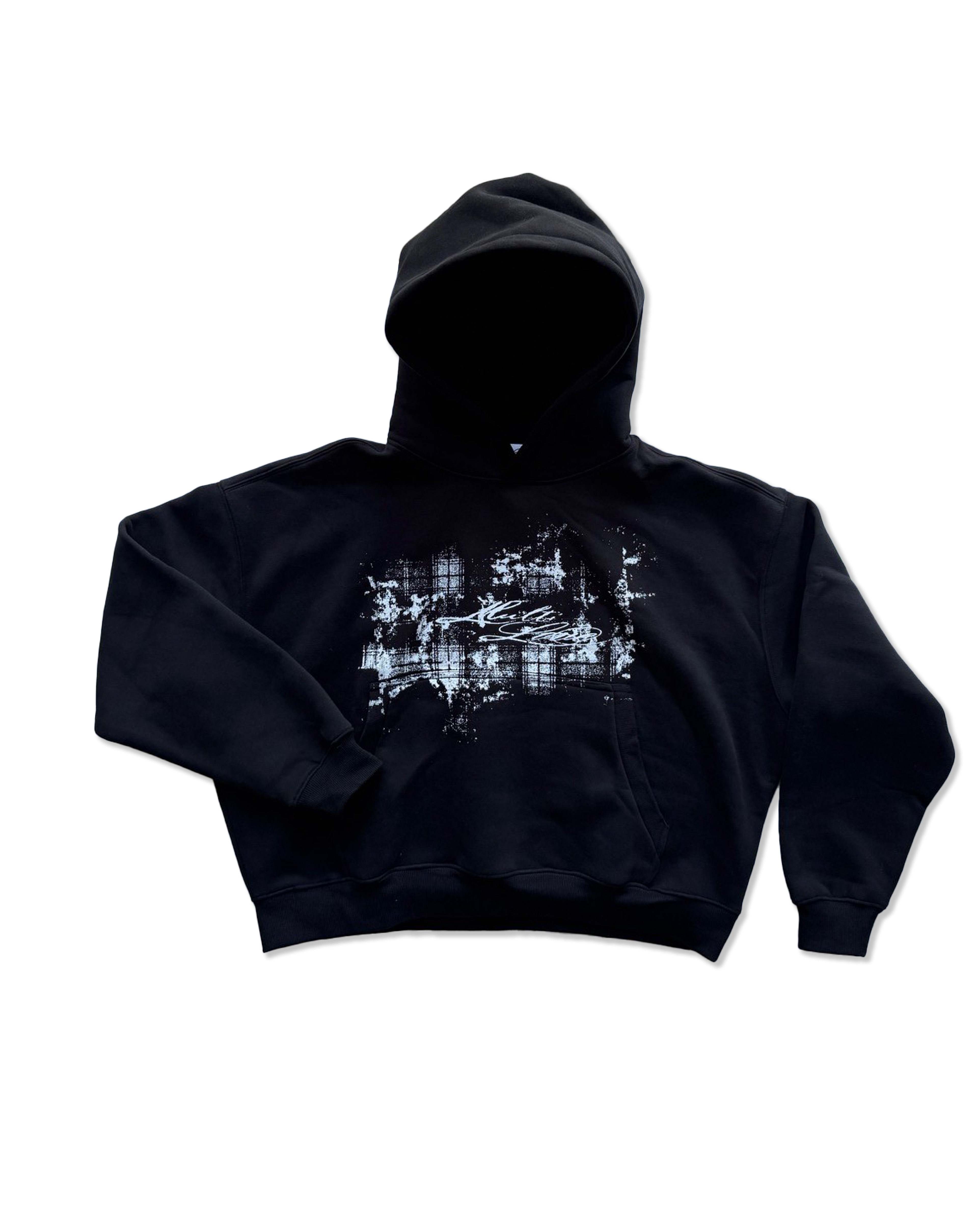 'ROUGH LOVE' fleece hoodie black