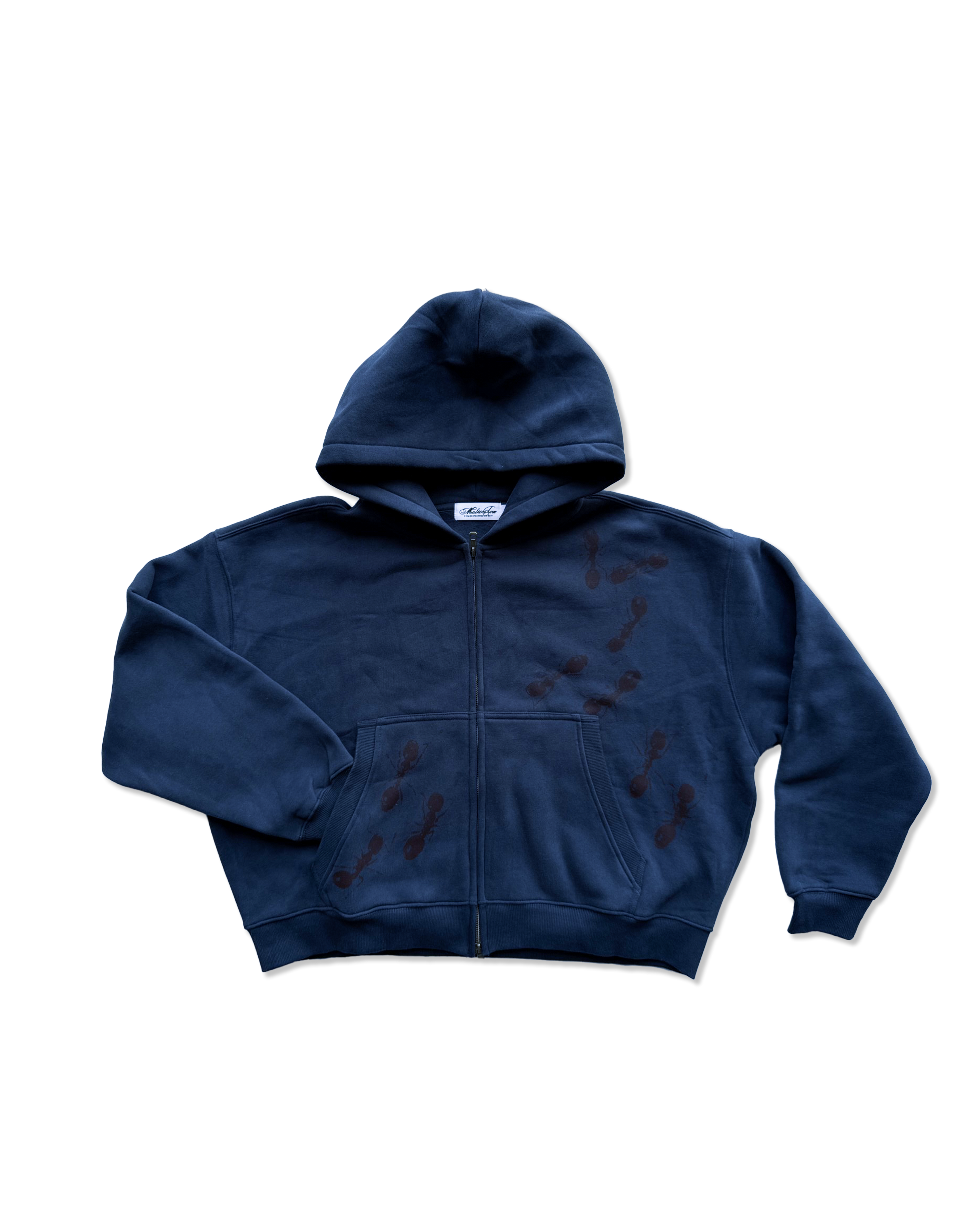 'ROTTEN CORE' fleece zip up navy