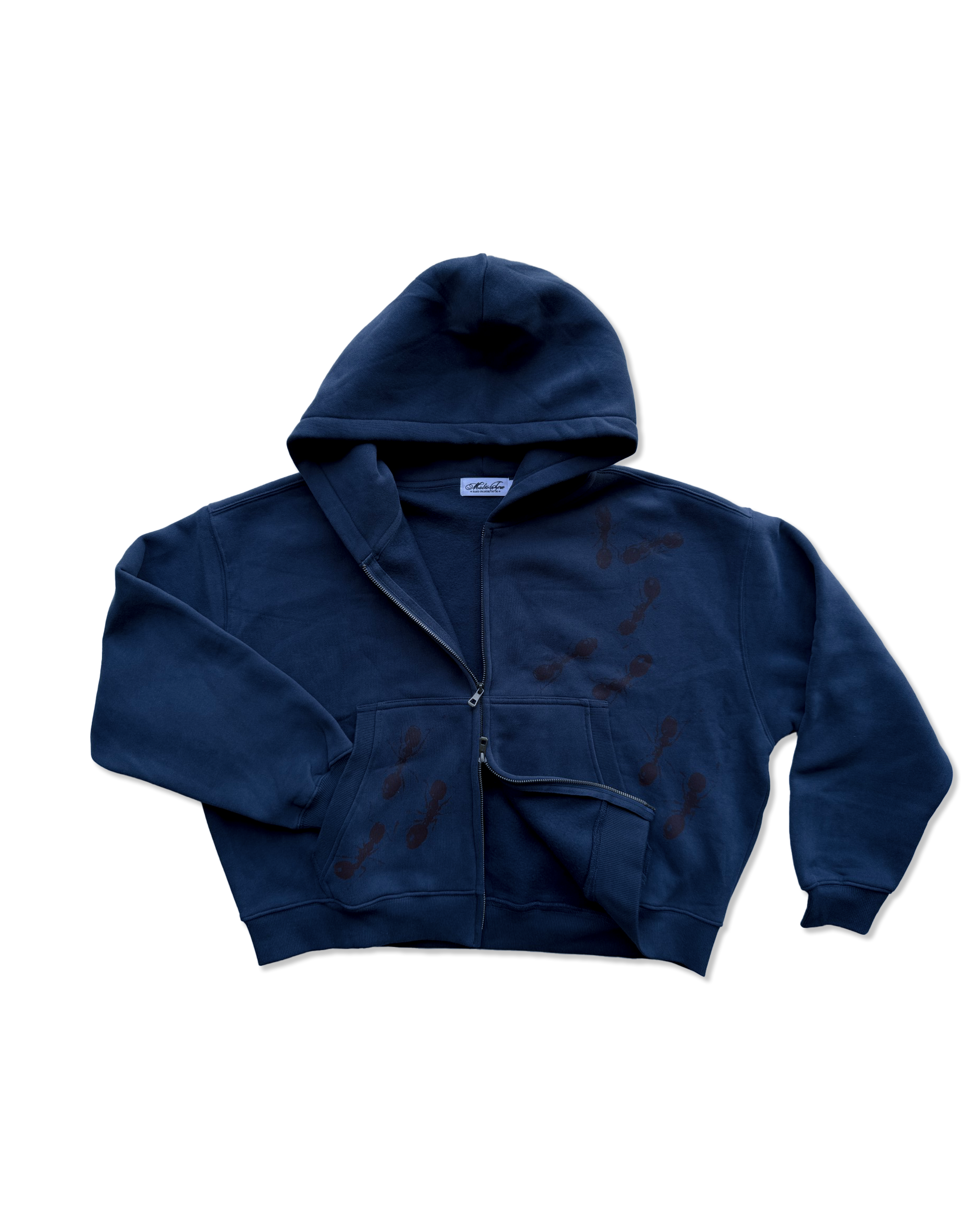 'ROTTEN CORE' fleece zip up navy
