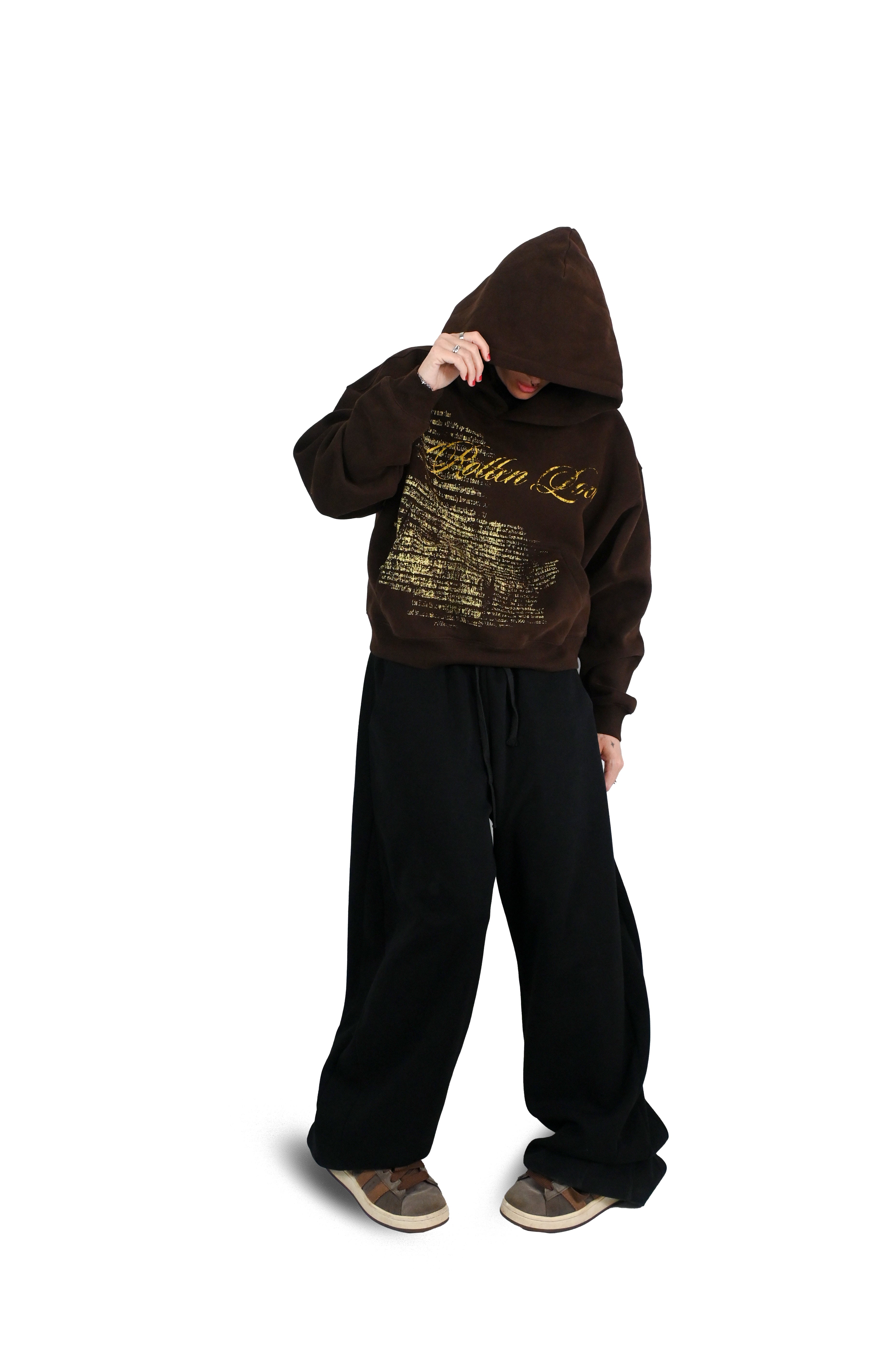 'TAINTED LOVE' fleece hoodie brown